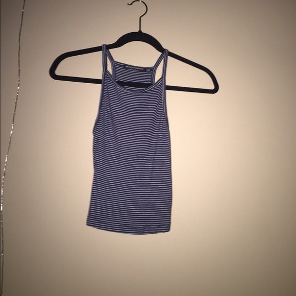 Striped brandy Melville cropped halter top