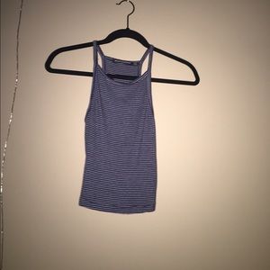 Striped brandy Melville cropped halter top