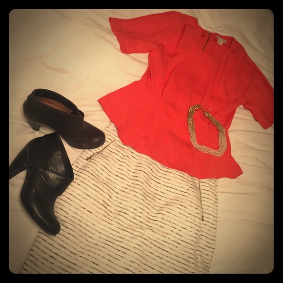 H&M Orange Peplum