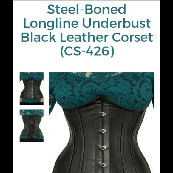 leather steel boned waist trainer... Size 30