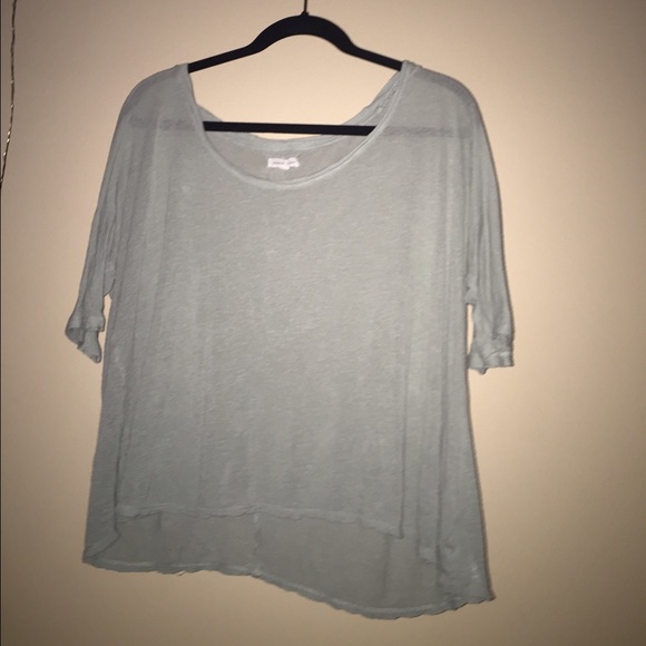 Silence and noise sheer wide neck tee