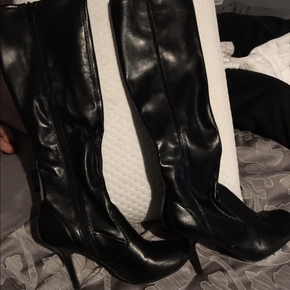 Black knee high boots