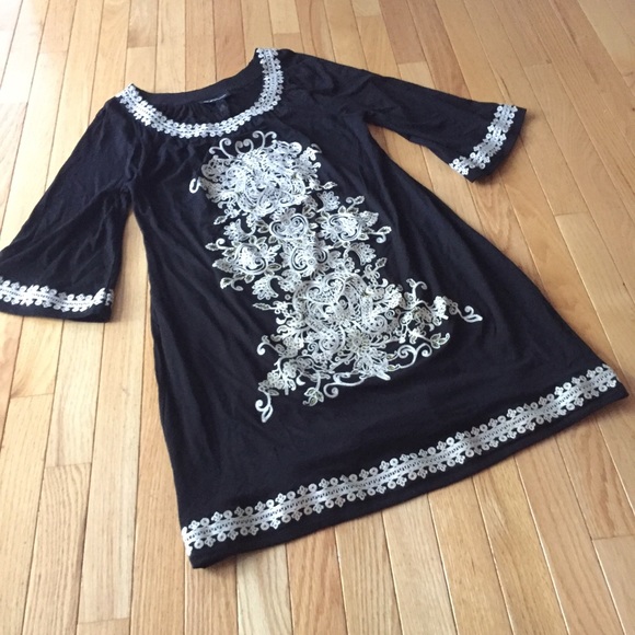 INC International Concepts Dresses & Skirts - Black embroidered dress Sz XL
