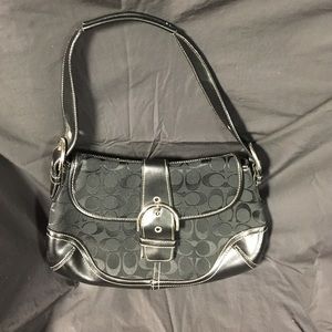 Black coach classic fabric&leather purse authentic