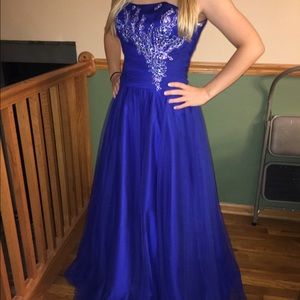 Royal Blue Beaded Gown