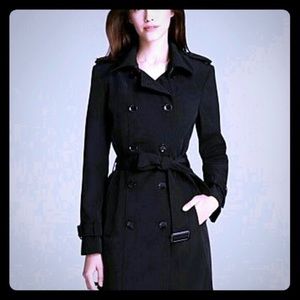 Calvin Klein Black Trench Coat Double-Breasted