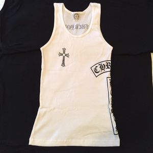 Chrome Hearts White Ribbed Tank