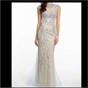 Terani Couture Dress beige/ light blue