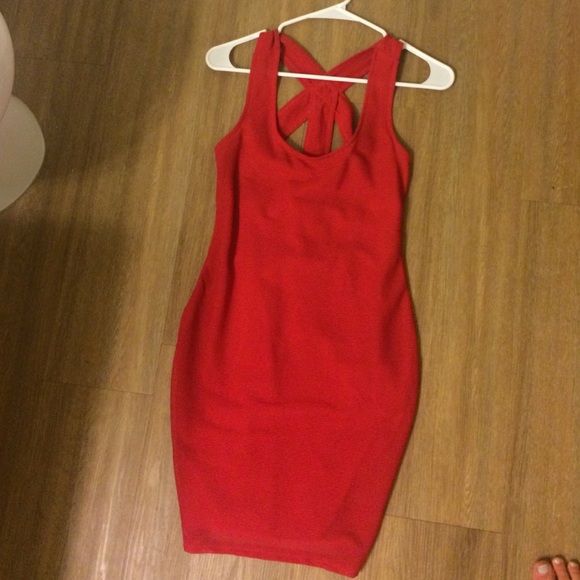 Red BCBG dress