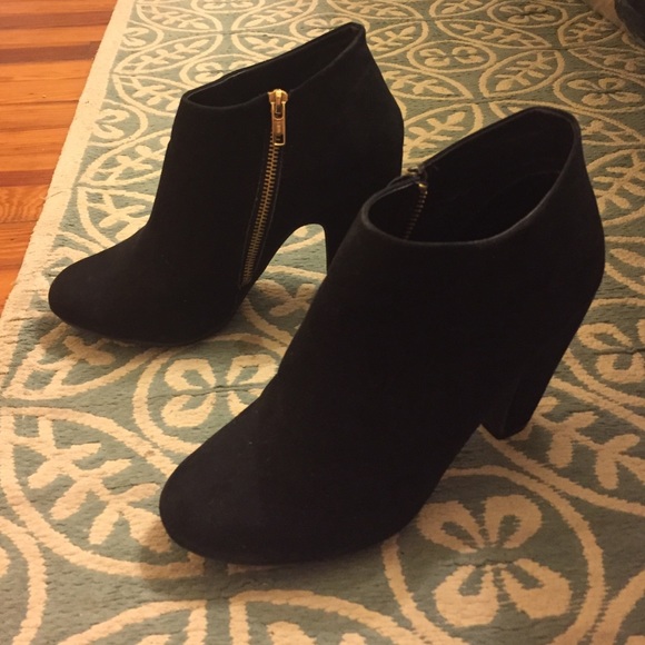 Black suede booties