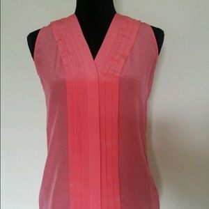 Banana republic coral 100% silk blouse size 8