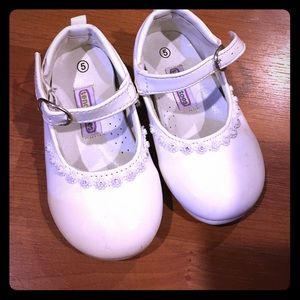 White with rhinestone dress shoes