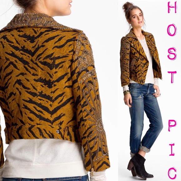 Free People Jackets & Blazers - RARE Free People Embellished Jacquard Jacket