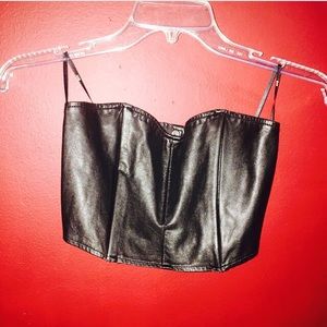 Closet essential: black leather crop