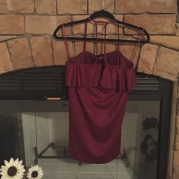 Maroon Strappy Back Spaghetti Strap Tank Top - Picture 1 of 4