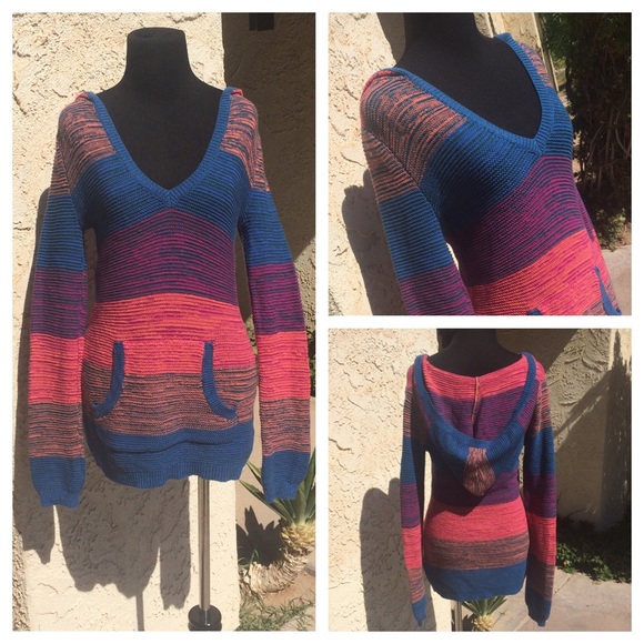 Roxy Colorful Stripe Hooded Sweater