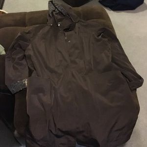 Dark brown 1X long hooded trench coat ☔️