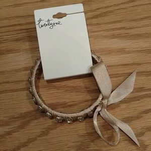 Ribbon and rhinestone bangle