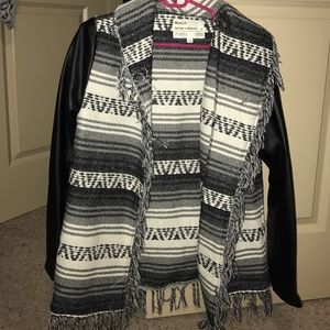 RVCA half leather half like a cool blanket jacket