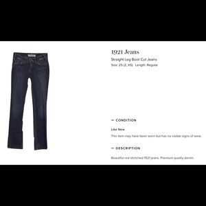 1921 Jeans straight leg jeans size 25