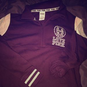 PINK maroon quarter zip