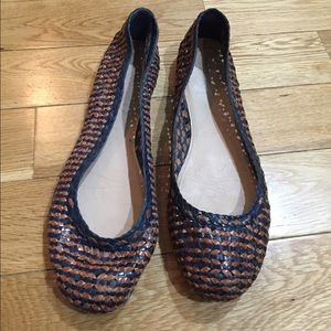 J. Crew Woven Italian Leather Flats