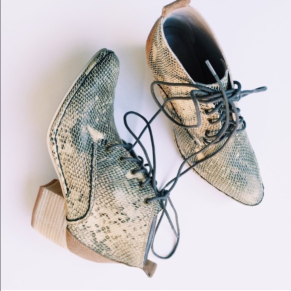 Free People x Farylrobin Snakeskin Booties