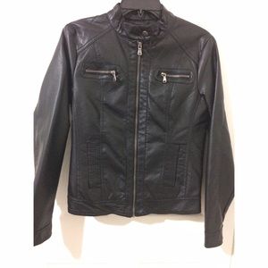 Juniors Black Faux Leather Jacket