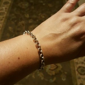 Rolo link sterling silver bracelet