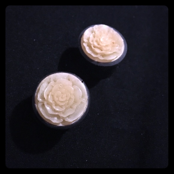 Hand-carved floral ear gauges