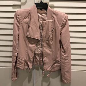 Faux leather moto jacket