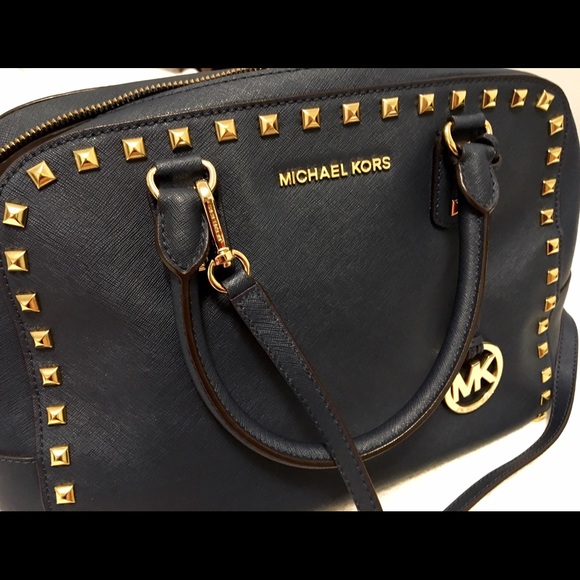 Michael Kors Saffiano Leather with Gold Studded - Picture 1 of 4