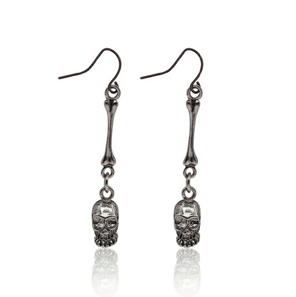 Antique Silver dangling skull and bones