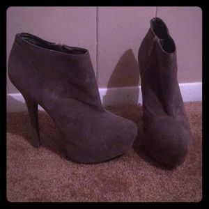Grey high heel booties