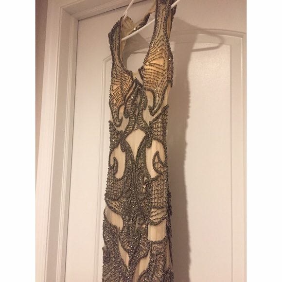 Nude beaded Mishel couture gown