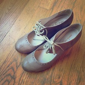 Beige Lace-Up premium Leather Shoes by All Black 9