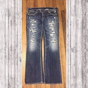 💥 Like New Tuesday Low Slim Boot Silver Jeans 💥