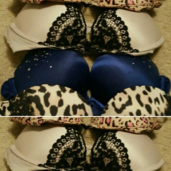 Bundle set of 7 bras size 34b and 32b used VS bras