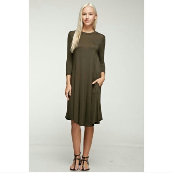 Olive swing dress - Picture 2 of 4