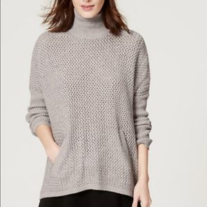 LOFT front pocket grey turtle neck sweater