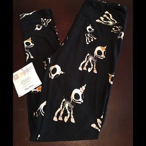 Lularoe OS Skeleton Unicorns Black NWT Halloween
