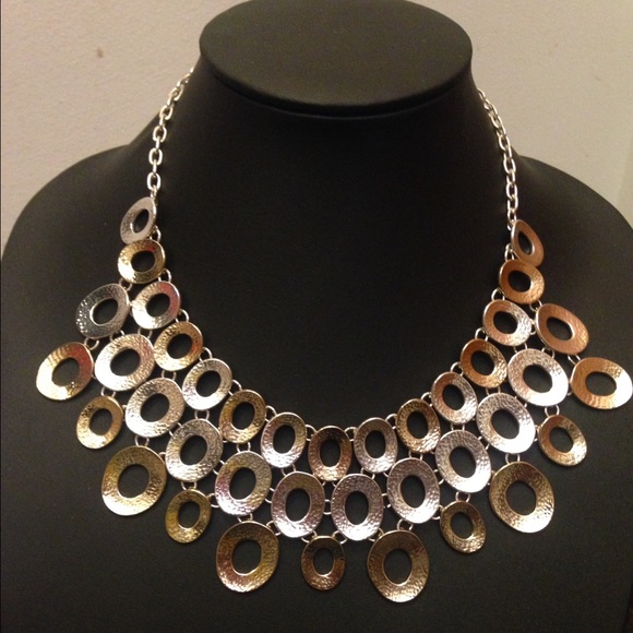 Silver and gold statement necklace LIZ CLAIBORNE