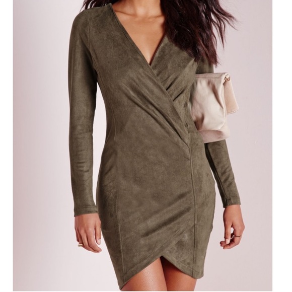 suede wrap dress