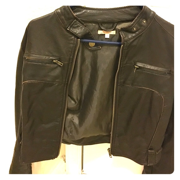 Leather moto jacket