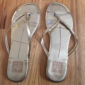 Dolce vita gold flip flops