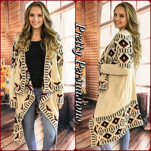 LAST ONE‼️Cascading Open Front Tribal Cardigan - Picture 3 of 4