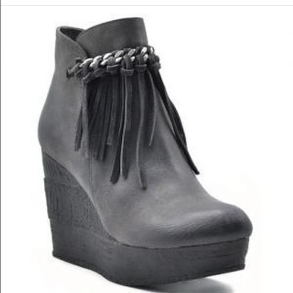 Black Fringe Booties