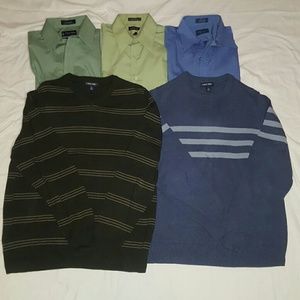 2 Men's Sweaters + 3 Men's Dress Shirts