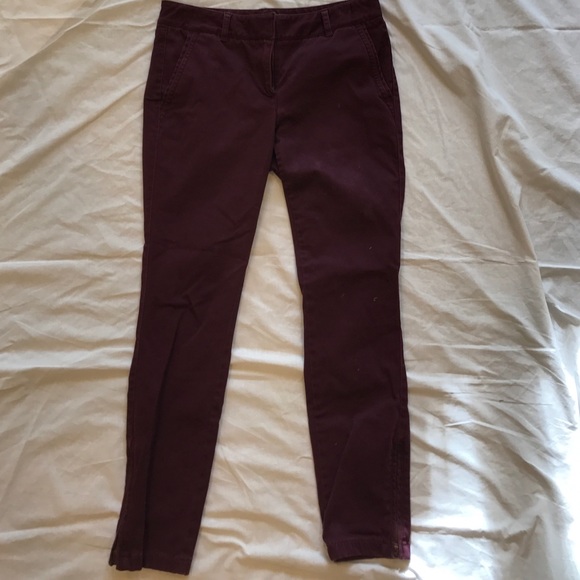 Loft burgundy Marissa crop pants 4P
