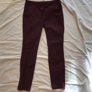 Loft burgundy Marissa crop pants 4P